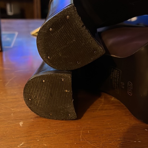 Bakers Leather Square Toe Chunk Heels Size 9 - Picture 5 of 6